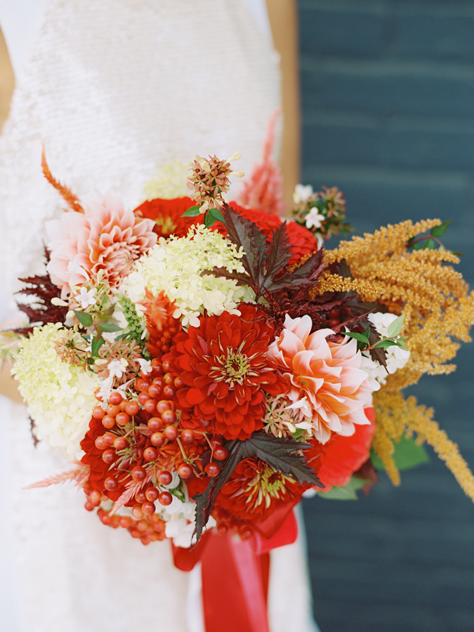 A red and white bridal bouquet for the BB Expert Panel