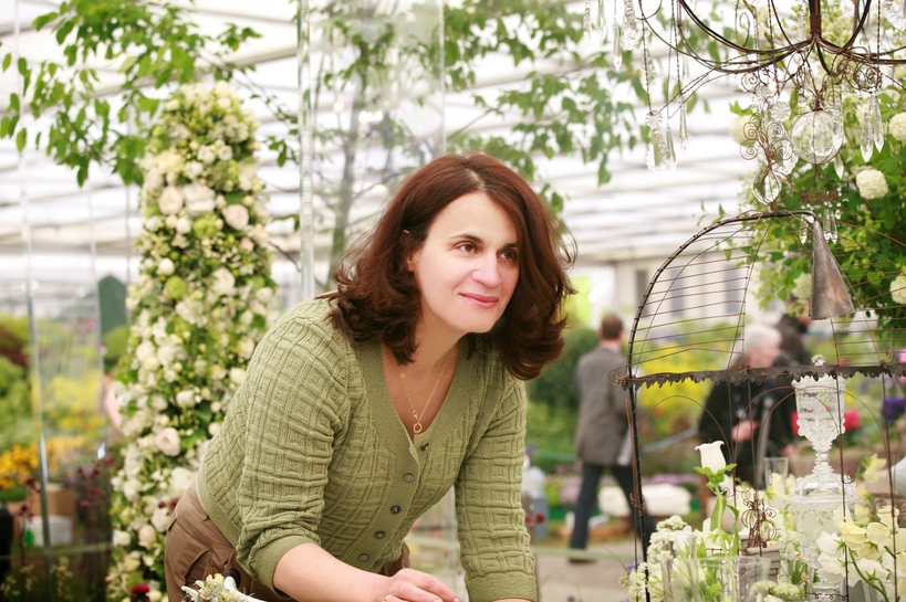 Zita Elze in a greenhouse