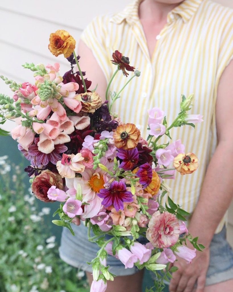 Colorful bouquet designed with flowers from the Pistil & Stamen flower farm in New Orleans