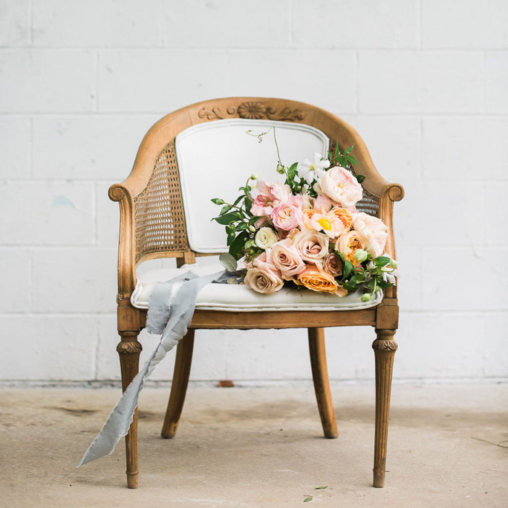 Bouquet in a chair for Circle session announcement