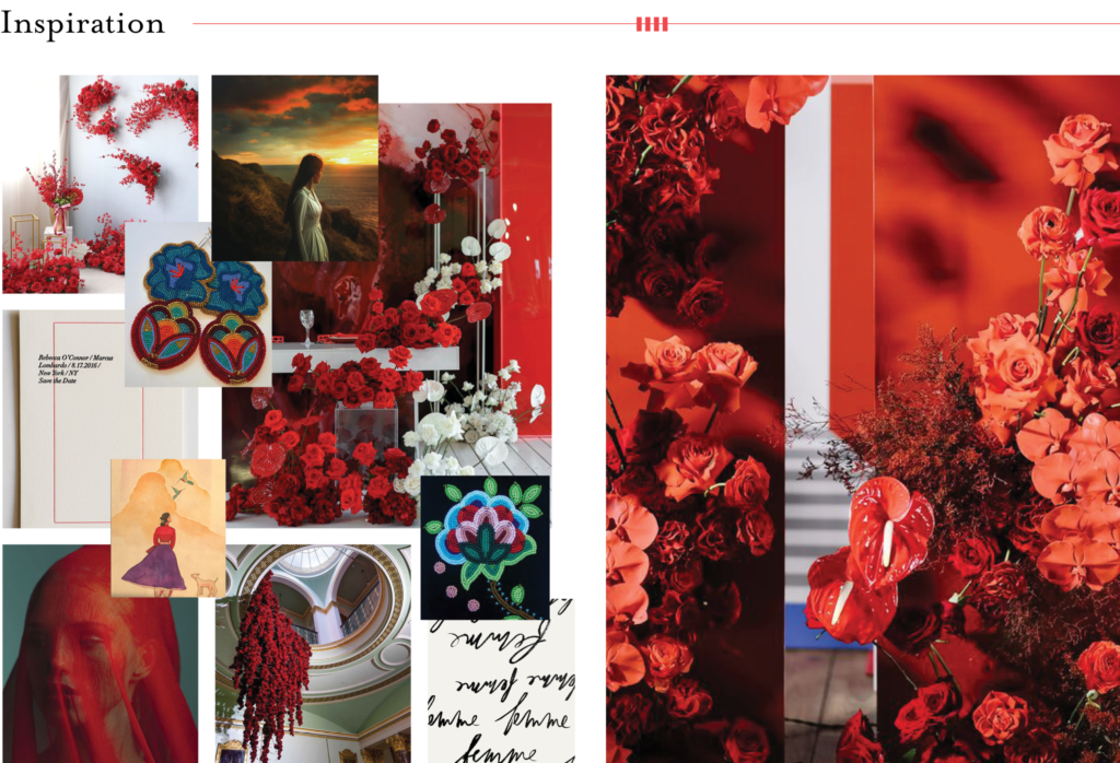 Inspiration board for the Send Flowers To project bringing awareness to the MMIW crisis